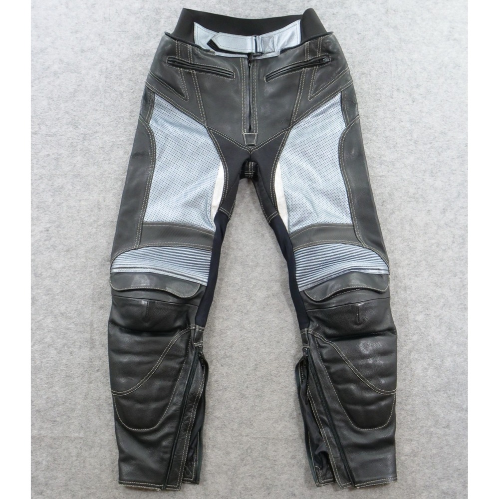 Frank Thomas Motorcycle Pants Mens 32 Black UK 12 Black Silver Biker Racing